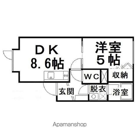 アイビス みわ(1DK/1階)の間取り写真