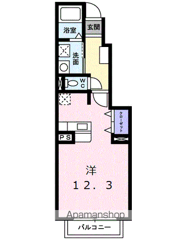 ストークSK(1K/1階)の間取り写真