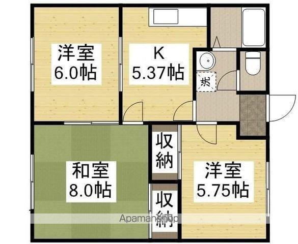 エンジェルパレスⅡ棟(3K/1階)の間取り写真