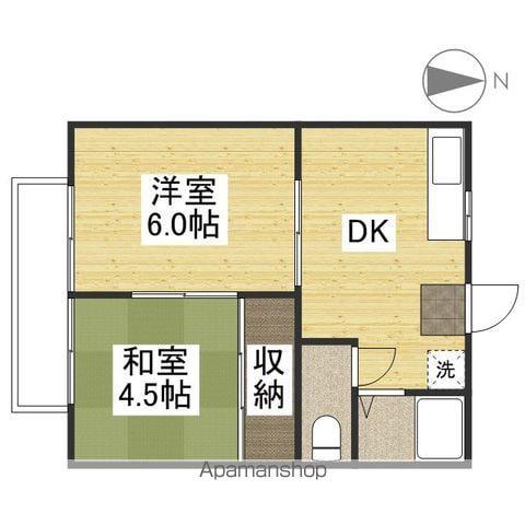 コーポ西崎(2DK/2階)の間取り写真