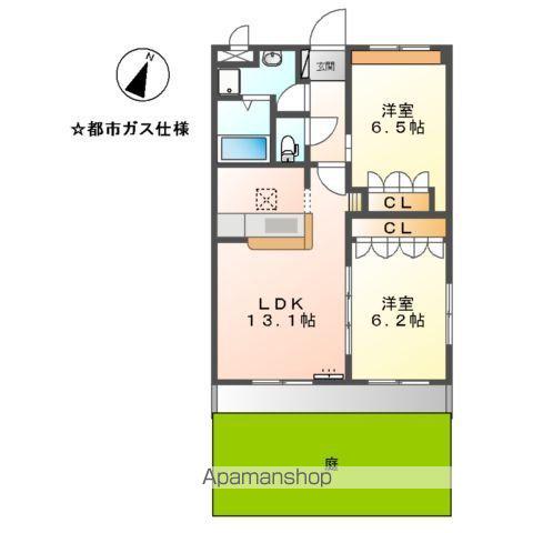 ウインド フィル会所(2LDK/1階)の間取り写真