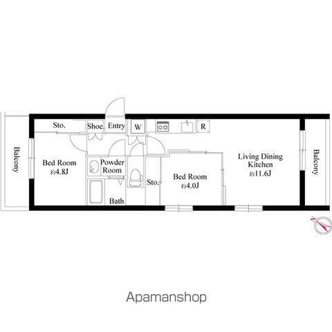 レガーロ田園調布(2LDK/4階)の間取り写真