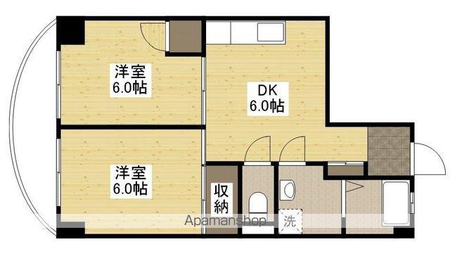 第3間ビル(2DK/3階)の間取り写真