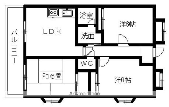 ひまわり21(3LDK/6階)の間取り写真