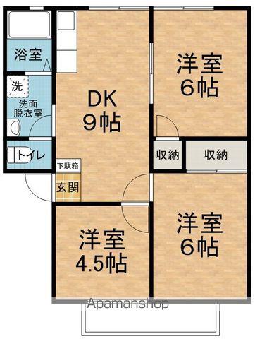 西村アーバン(3DK/1階)の間取り写真