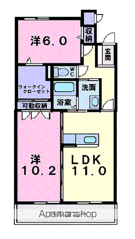 セントラルタウン(2LDK/6階)の間取り写真