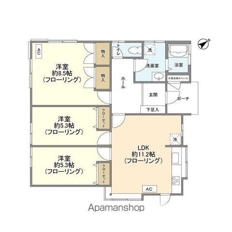 東急大井町線 九品仏駅 徒歩6分 1階建 築39年(3LDK)の間取り写真