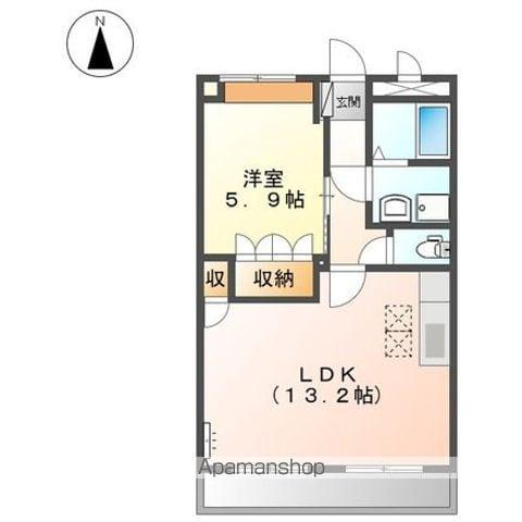 FOUR SEASON(1LDK/1階)の間取り写真