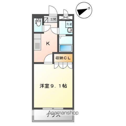 メゾンドゥーズ(1K/1階)の間取り写真