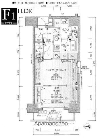 日神デュオステージ蔵前NEXT(1LDK/3階)の間取り写真
