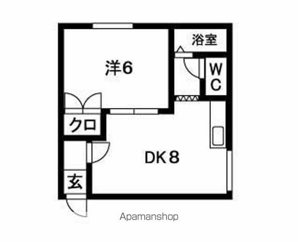 アーバン大谷地(1DK/1階)の間取り写真