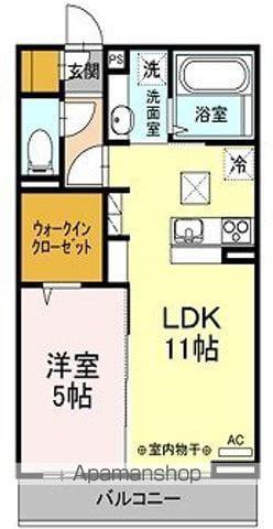 エトワール福生(1LDK/1階)の間取り写真