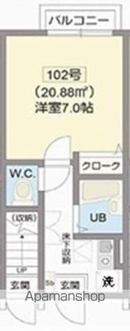 ヴィラ パルスター(1K/1階)の間取り写真