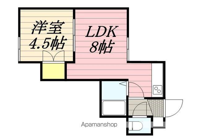 サニーフラット月寒(1LDK/3階)の間取り写真