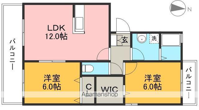 ヴァンミルワール(2LDK/1階)の間取り写真
