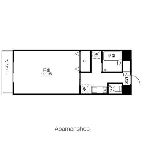 グリーンヒルズ平尾(1K/2階)の間取り写真