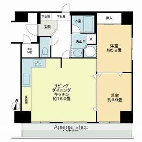 ライオンズマンション第8大通(2LDK/8階)の間取り写真