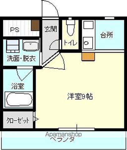 南町ヒルズ(ワンルーム/3階)の間取り写真