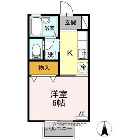 グランシャリオ(1K/2階)の間取り写真