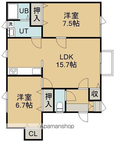 コーポVⅡ(2LDK/2階)の間取り写真