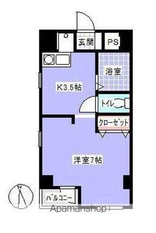 プレステージ栗林(1K/3階)の間取り写真