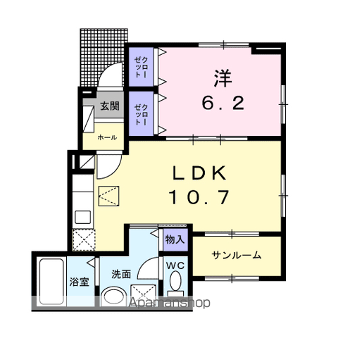 LAZOS(1LDK/1階)の間取り写真