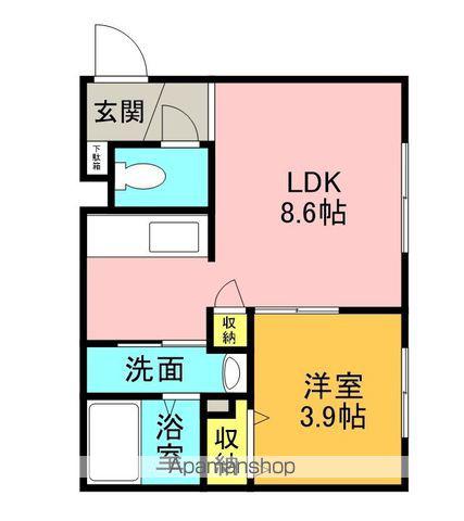MARRIOTT共栄町(1LDK/3階)の間取り写真