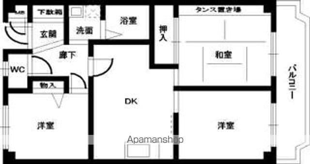 ルナ・コート(3DK/1階)の間取り写真