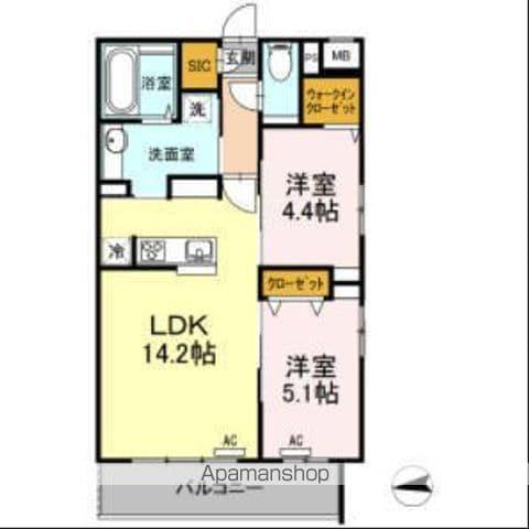 ヴェッセル持田(2LDK/4階)の間取り写真