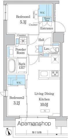 デュオフラッツ浅草田原町(2LDK/6階)の間取り写真