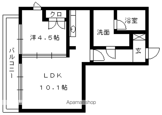 パークアクシス六本松(1LDK/3階)の間取り写真