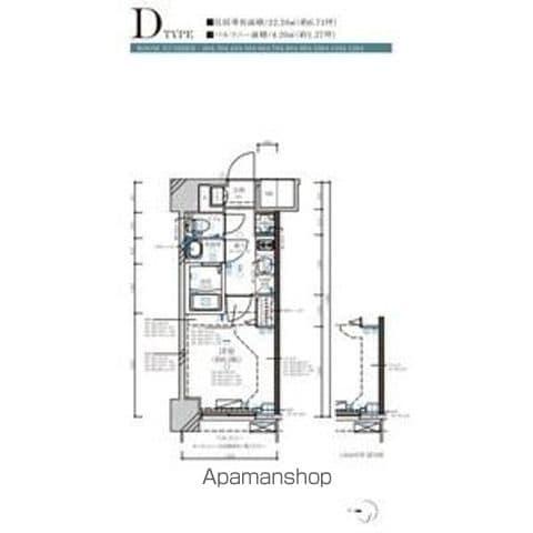 ディアレイシャス名古屋大須通(1K/4階)の間取り写真