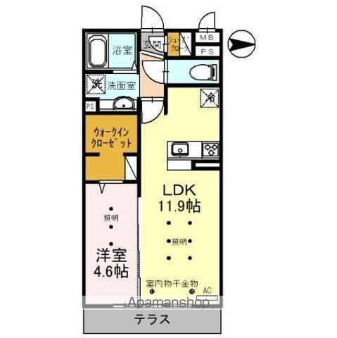 ルピナスⅤ(1LDK/3階)の間取り写真