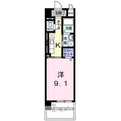 モア ドリーム(1K/2階)の間取り写真