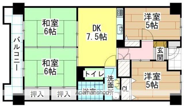 エクレール朽網Ⅱ(4DK/8階)の間取り写真