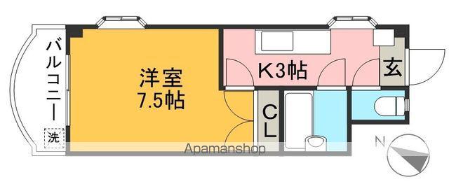 ピュアコート高須(1K/3階)の間取り写真