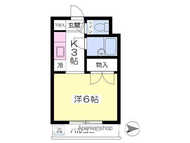富士ハイツ(1K/2階)の間取り写真