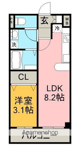 CASA DEL SOL(1LDK/5階)の間取り写真