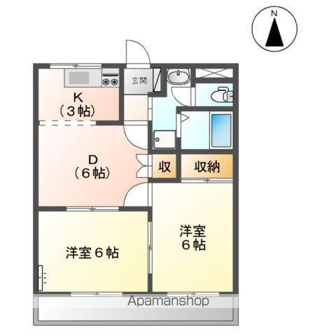 クレストール(2LDK/2階)の間取り写真