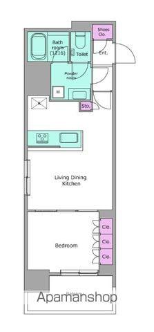 アーバネックス銀座東2(1LDK/4階)の間取り写真