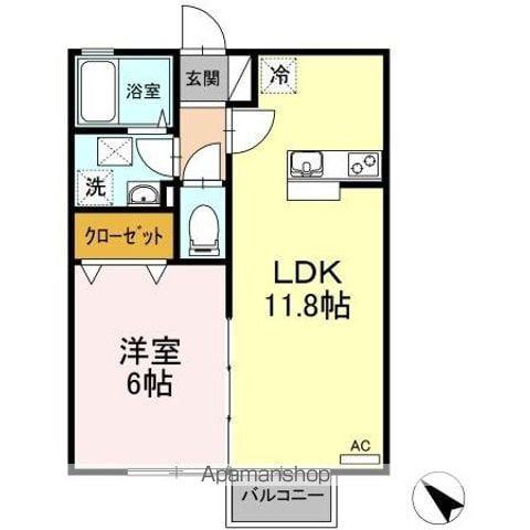 GENESIS(1LDK/2階)の間取り写真