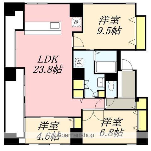 ビッグタワー大通公園(3LDK/25階)の間取り写真