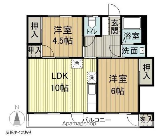 2000POST中村コーポ(2LDK/2階)の間取り写真