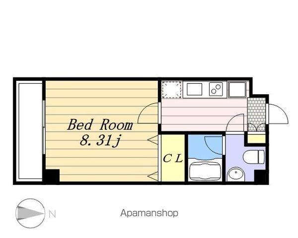 ボヌール大久保(1K/1階)の間取り写真