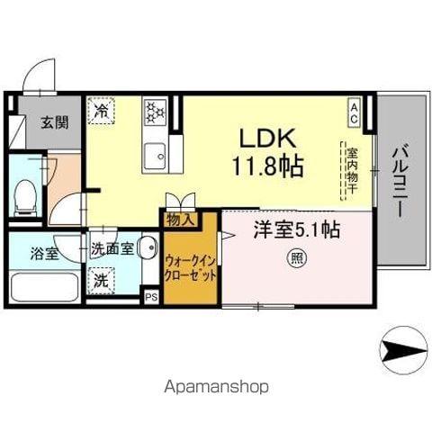 D-ROOM南福岡(1LDK/2階)の間取り写真