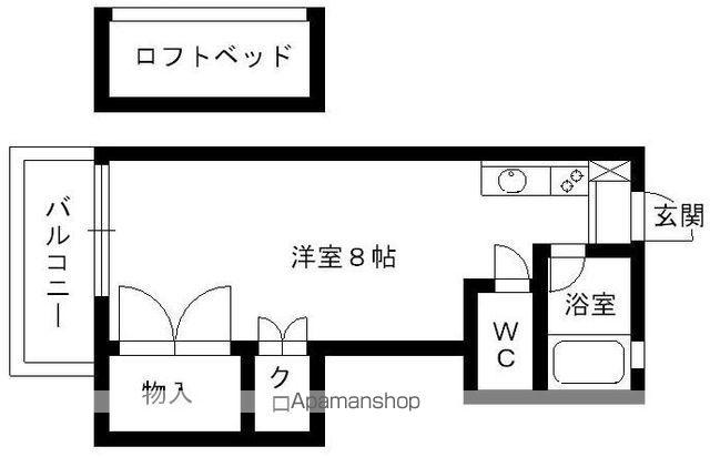 ミュゼットⅡ(ワンルーム/1階)の間取り写真