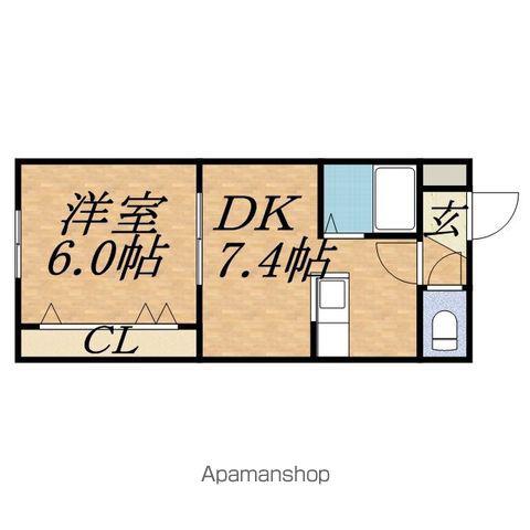 ルナハイツ南8条(1DK/1階)の間取り写真
