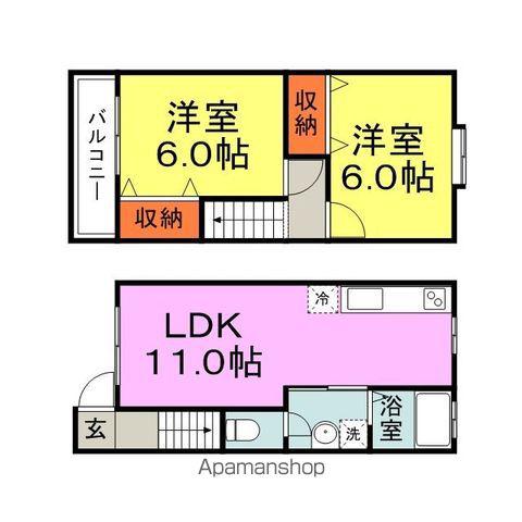 グランメゾン大佐野　参〜六号館（犬）(2LDK)の間取り写真