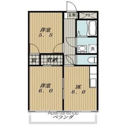 キャッスルプラザ梵天(2DK/1階)の間取り写真