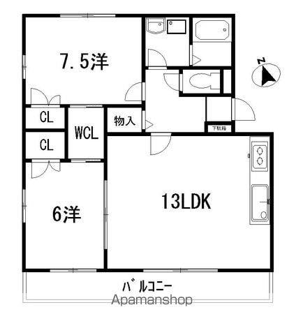 マリベールさくら(2LDK/2階)の間取り写真